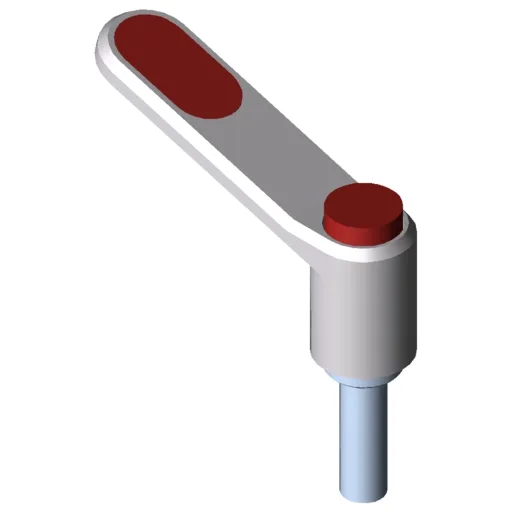 Clamp Lever Pi 60 M8x25, white aluminium, similar to RAL 9006