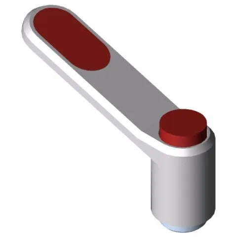 Clamp Lever Pi 60 M10, white aluminium, similar to RAL 9006