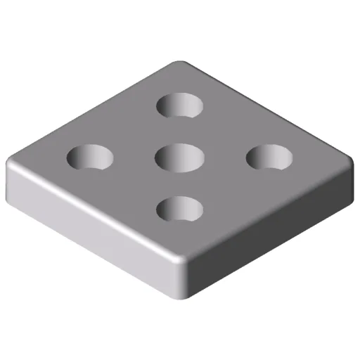 Base Plate 8 80x80, M16, white aluminium, similar to RAL 9006