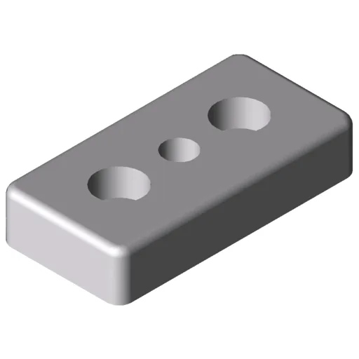 Base Plate 8 80x40, M10, white aluminium, similar to RAL 9006