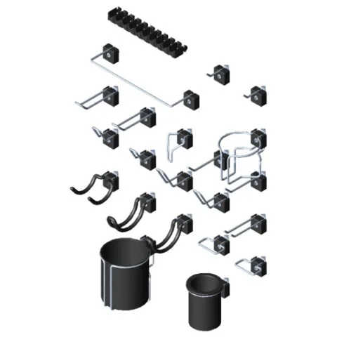 Hook Assortment, black similar to RAL 9005