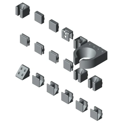Holder Assortment, grey similar to RAL 7042