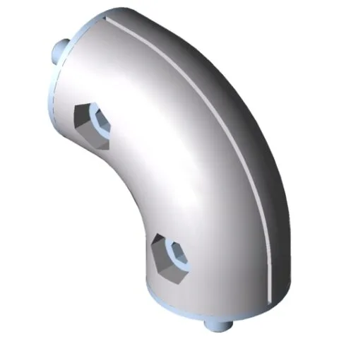 Butt Fastener D30-90° R25, internal, Connector M6-12