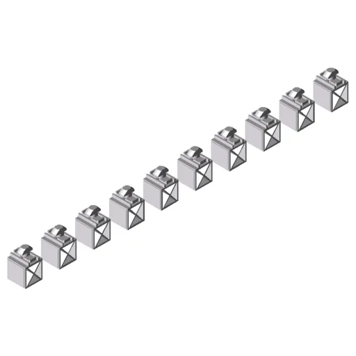 Adhesive Multiblock 8 6mm, grey similar to RAL 7042