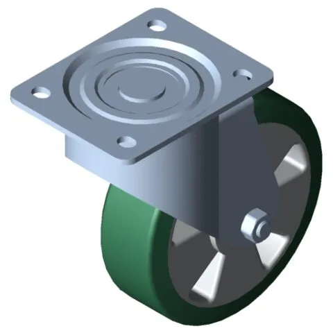 Castor D160 PU swivel with double-brake 140x110