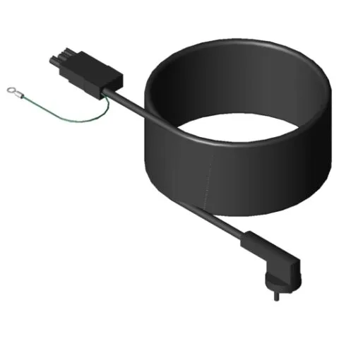 Connecting Cable, Socket / Earthed Plug with earthing lead, 5m, black