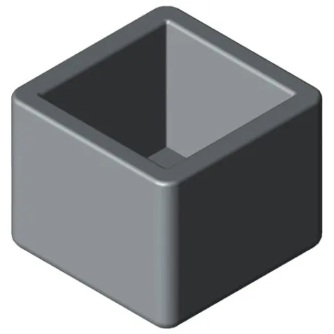 Profile End Cap 8 40x40, grey similar to RAL 7042