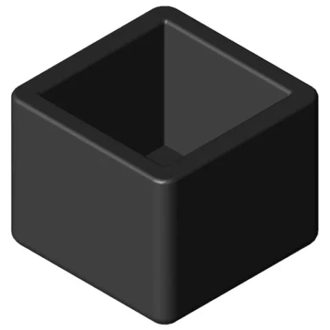 Profile End Cap 8 40x40 ESD, black similar to RAL 9005