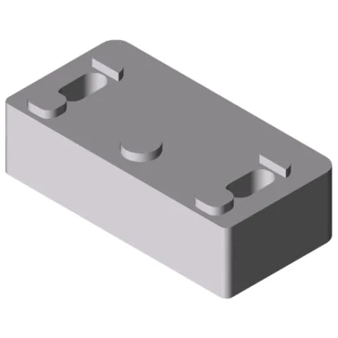Sliding Door Lock 8, Spacer 8 32x18, white aluminium, similar to RAL 9006