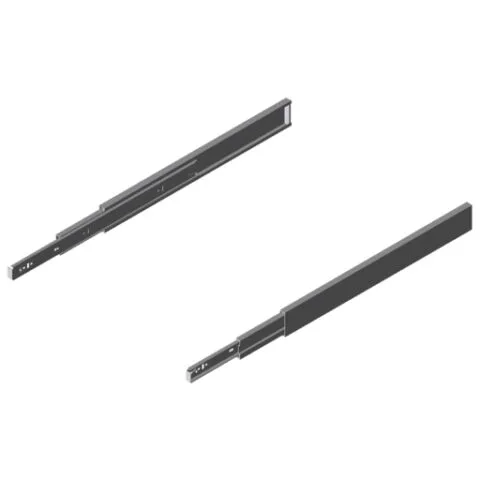 Telescopic Rail 12.7x45.7 L400 soft close, full extension, bright zinc-plated