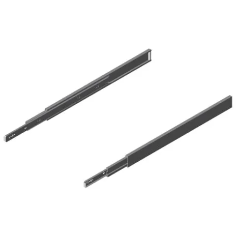 Telescopic Rail 12.7x45.7 L500 soft close, full extension, bright zinc-plated