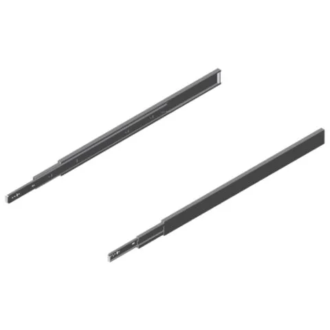 Telescopic Rail 12.7x45.7 L600 soft close, full extension, bright zinc-plated