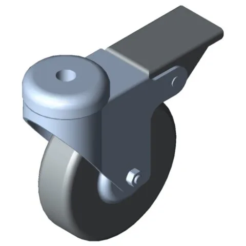 Castor D80 swivel with double-brake, ESD, stainless