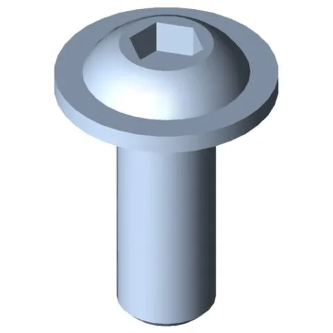 Flat Mushroom Head Screw M6x16, bright zinc-plated