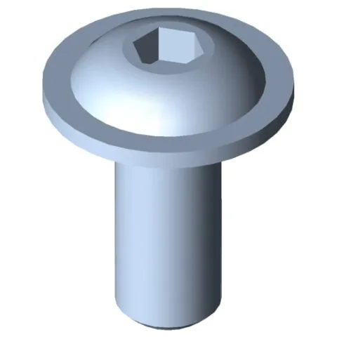 Flat Mushroom Head Screw M5x12, bright zinc-plated