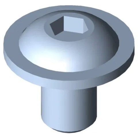 Flat Mushroom Head Screw M4x6, bright zinc-plated