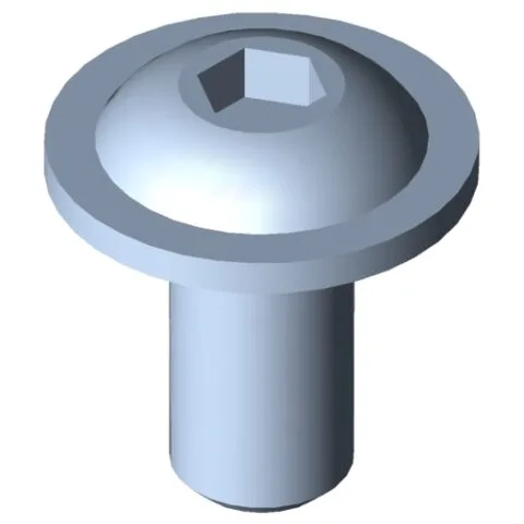 Flat Mushroom Head Screw M4x8, bright zinc-plated