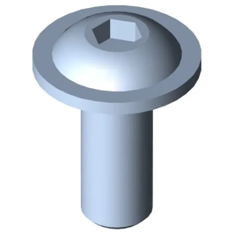 Flat Mushroom Head Screw M4x10, bright zinc-plated