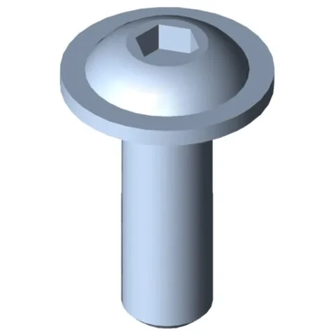 Flat Mushroom Head Screw M4x12, bright zinc-plated