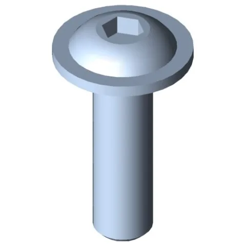 Flat Mushroom Head Screw M4x14, bright zinc-plated