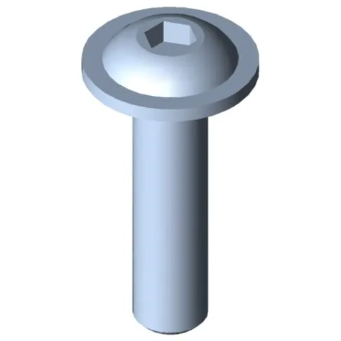 Flat Mushroom Head Screw M4x16, bright zinc-plated