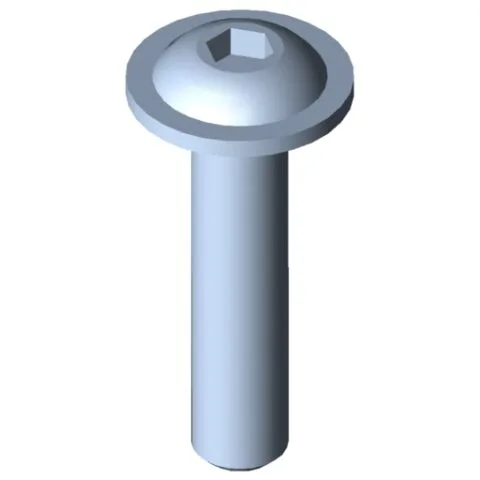 Flat Mushroom Head Screw M4x18, bright zinc-plated