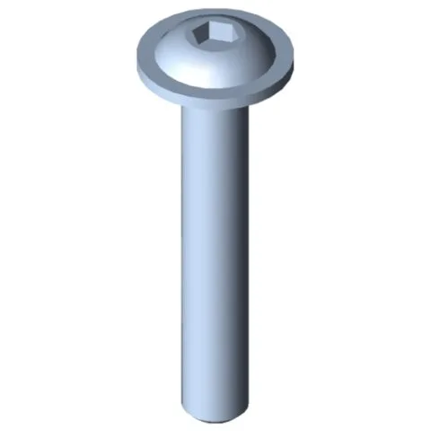 Flat Mushroom Head Screw M4x25, bright zinc-plated