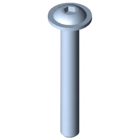 Flat Mushroom Head Screw M4x30, bright zinc-plated