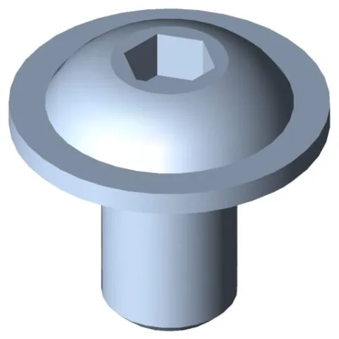 Flat Mushroom Head Screw M5x8, bright zinc-plated