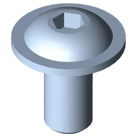Flat Mushroom Head Screw M5x10, bright zinc-plated