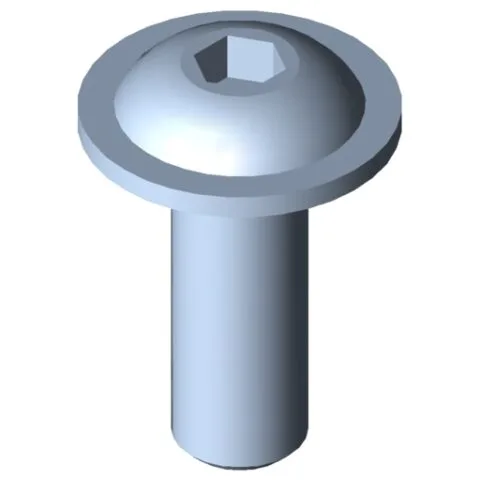 Flat Mushroom Head Screw M5x14, bright zinc-plated