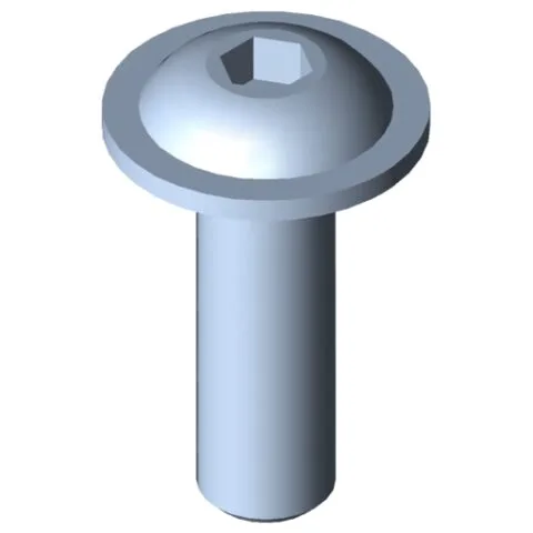 Flat Mushroom Head Screw M5x16, bright zinc-plated