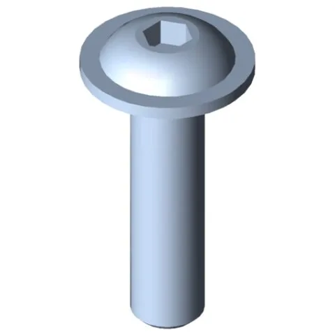 Flat Mushroom Head Screw M5x20, bright zinc-plated