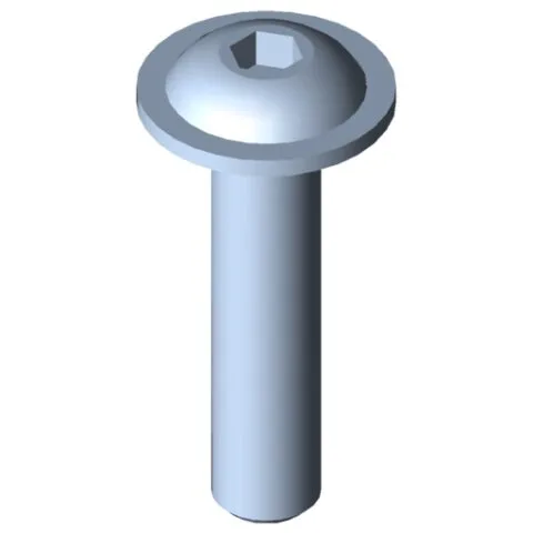 Flat Mushroom Head Screw M5x22, bright zinc-plated