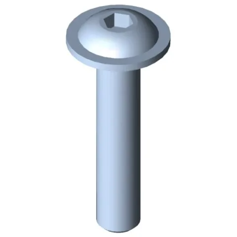 Flat Mushroom Head Screw M5x25, bright zinc-plated