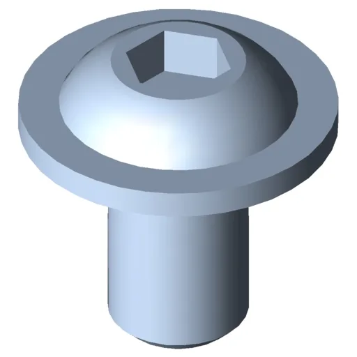 Flat Mushroom Head Screw M6x10, bright zinc-plated