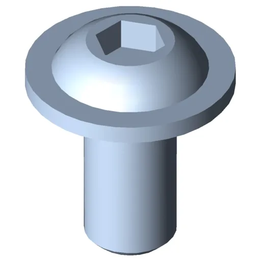 Flat Mushroom Head Screw M6x12, bright zinc-plated