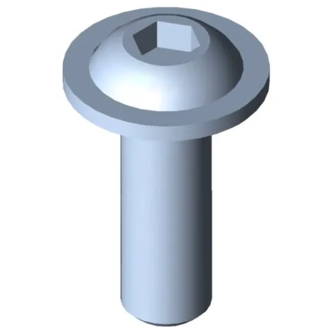 Flat Mushroom Head Screw M6x18, bright zinc-plated