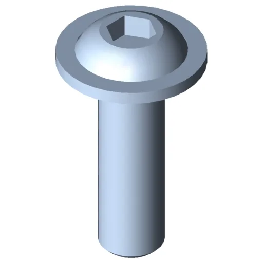 Flat Mushroom Head Screw M6x20, bright zinc-plated