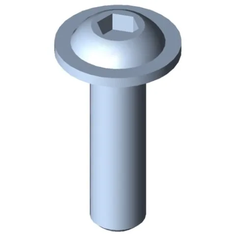 Flat Mushroom Head Screw M6x22, bright zinc-plated