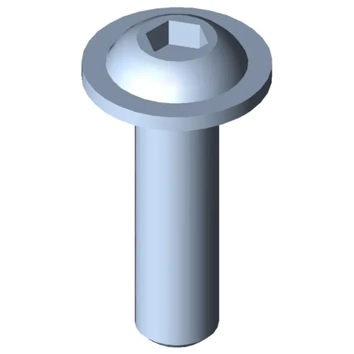 Flat Mushroom Head Screw M6x22, bright zinc-plated
