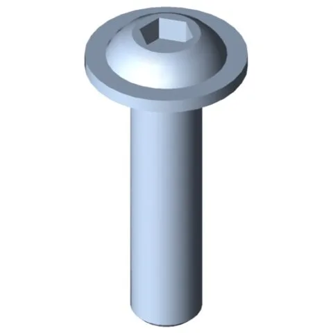 Flat Mushroom Head Screw M6x25, bright zinc-plated