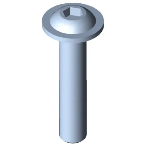 Flat Mushroom Head Screw M6x30, bright zinc-plated
