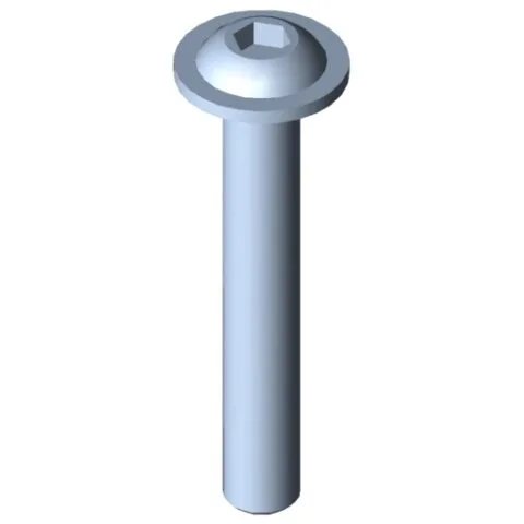 Flat Mushroom Head Screw M6x40, bright zinc-plated