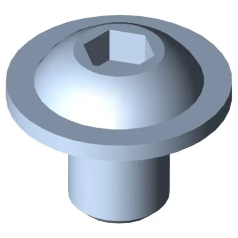 Flat Mushroom Head Screw M8x10, bright zinc-plated