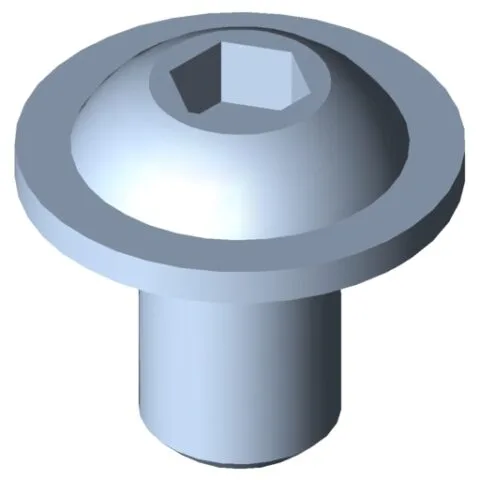 Flat Mushroom Head Screw M8x12, bright zinc-plated