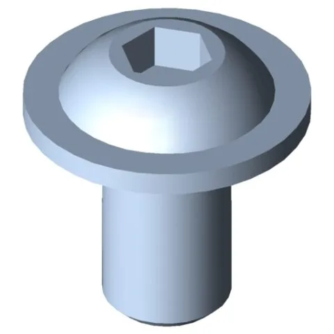 Flat Mushroom Head Screw M8x14, bright zinc-plated