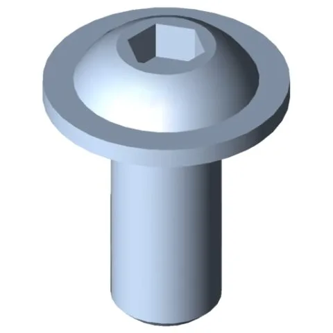 Flat Mushroom Head Screw M8x18, bright zinc-plated
