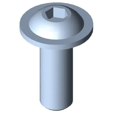 Flat Mushroom Head Screw M8x22, bright zinc-plated