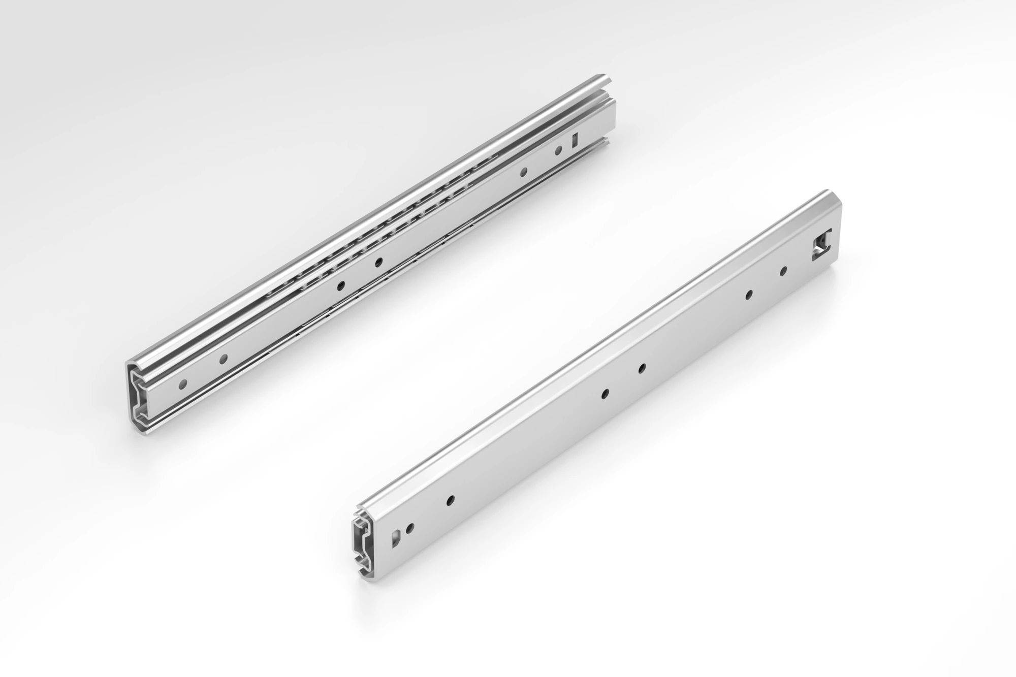 Overhead Rails Extendable Telescopic Rail heavy duty 19.1x53.1 L400, over extension, bright zinc ...